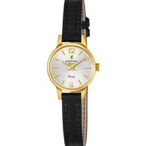 Reloj Festina Mujer F20261/1: Elegancia en Dorado y Cuero Negro